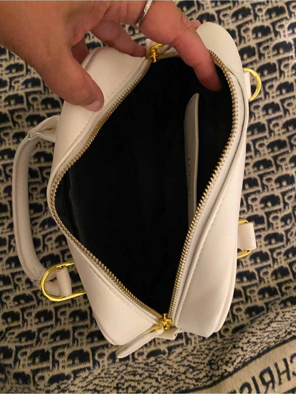 White Mini Top-Handle Bag - Picture 6 of 9